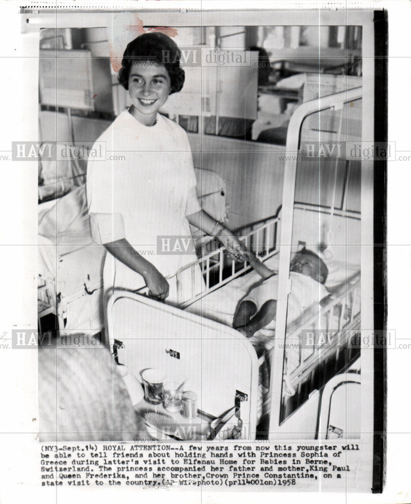 1958 Press Photo Spanish Royal Family Queen Sofia - Historic Images