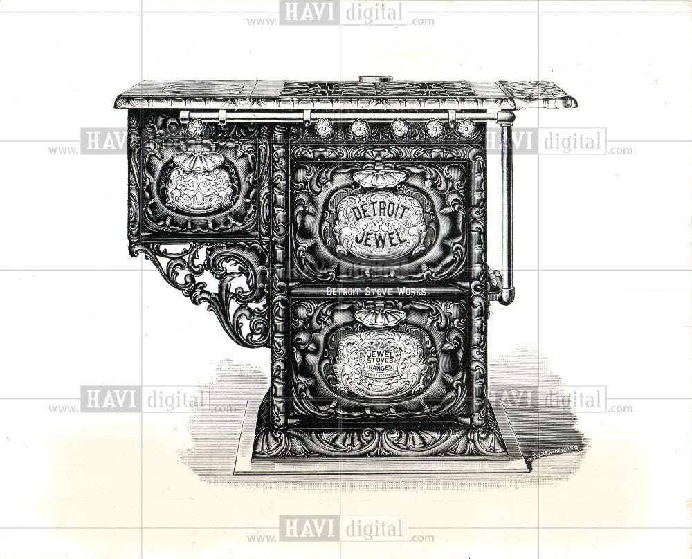 Press Photo 1899 Detroit Jewel Gas Range - Historic Images