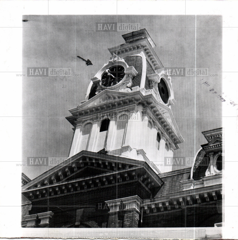 1956 Press Photo Steeplejack - Historic Images