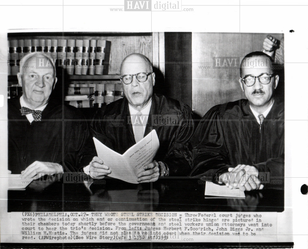 1959 Press Photo Three Federal court judges, decision - Historic Images