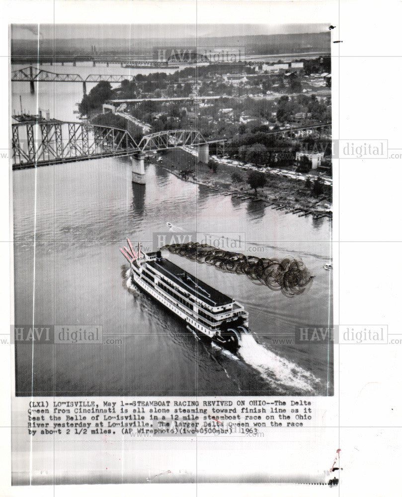 1963 Press Photo Steamboat ship propulsion steam paddle - Historic Images