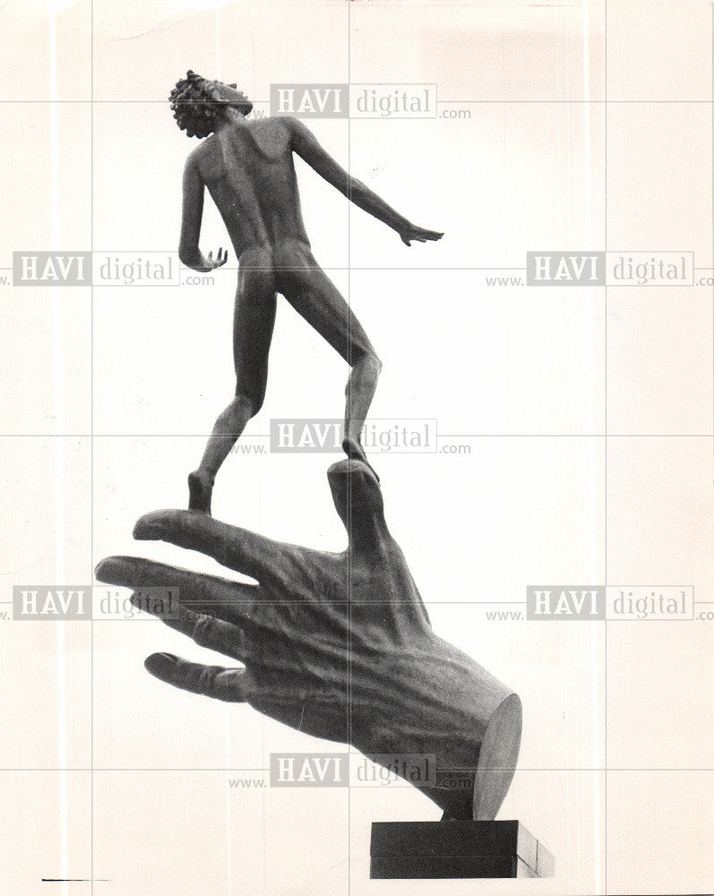 1970 Press Photo sculpture statue carl milles god hand - Historic Images