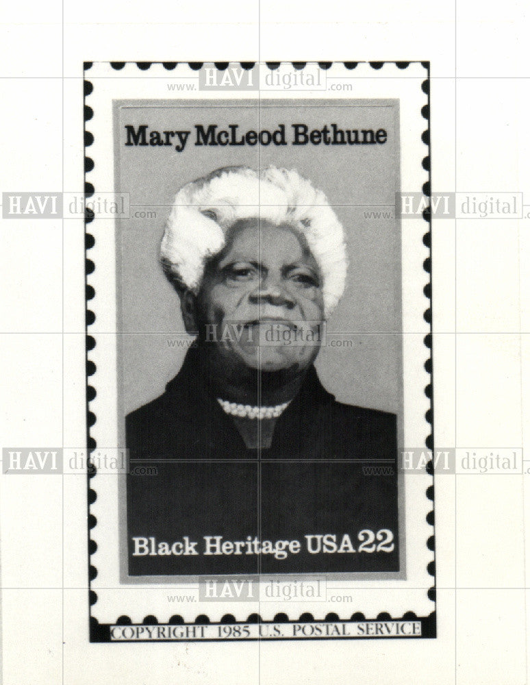 1985 Press Photo Mary McLeod Bethune stamp 22 - Historic Images