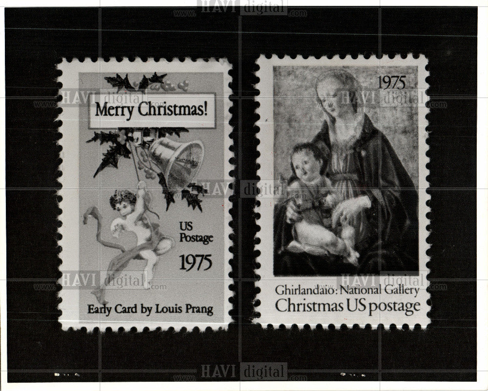 1975 Press Photo Christmas, 1975, stamps, Detroit - Historic Images