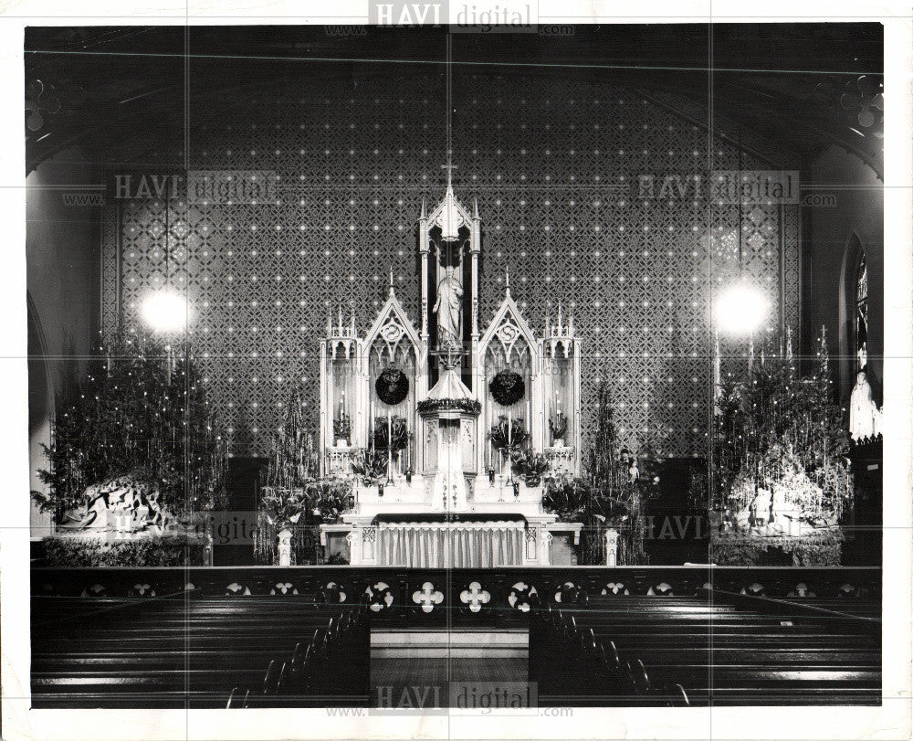 1956 Press Photo St. Vincent De Paul Church Detroit - Historic Images