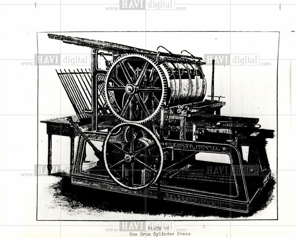 1980 Press Photo Hoe Drum Cylinder Printing Press - Historic Images