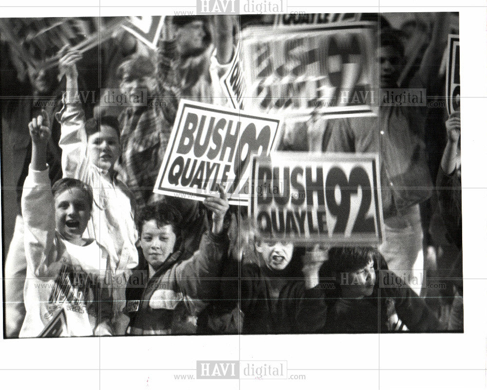 1992 Press Photo presidential campaign rally bush - Historic Images