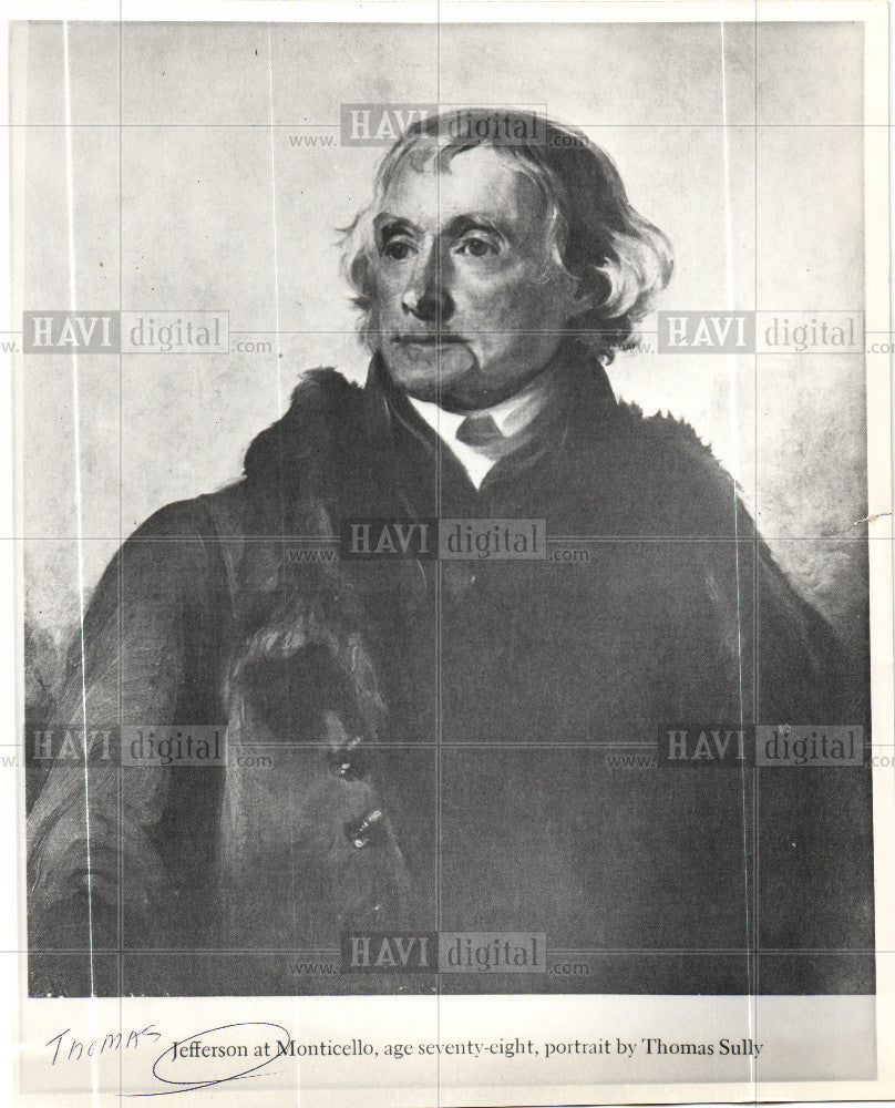 1974 Press Photo Thomas Jefferson Monticello portrait - Historic Images