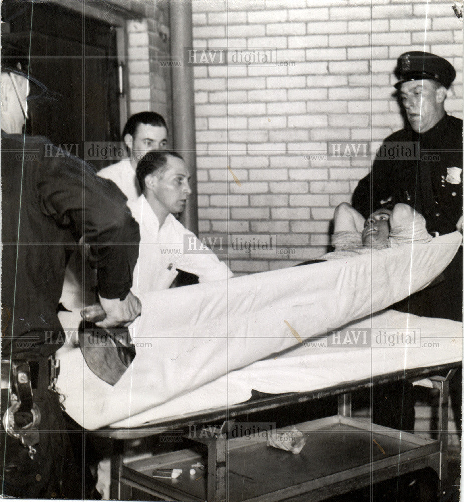 man on stretcher Vintage Photo Print - Historic Images