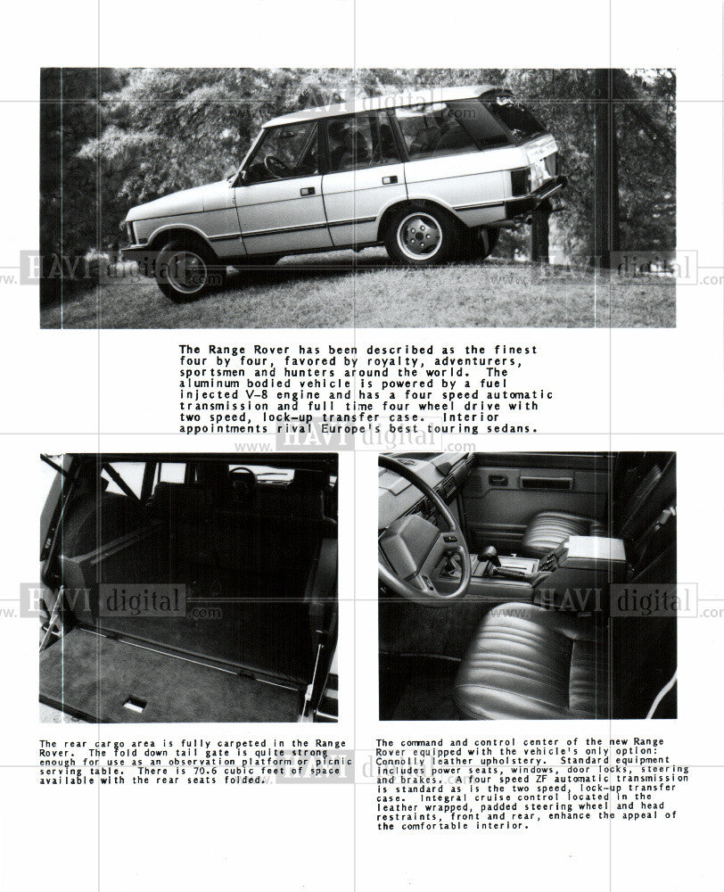 Press Photo Range Rover SUV - Historic Images