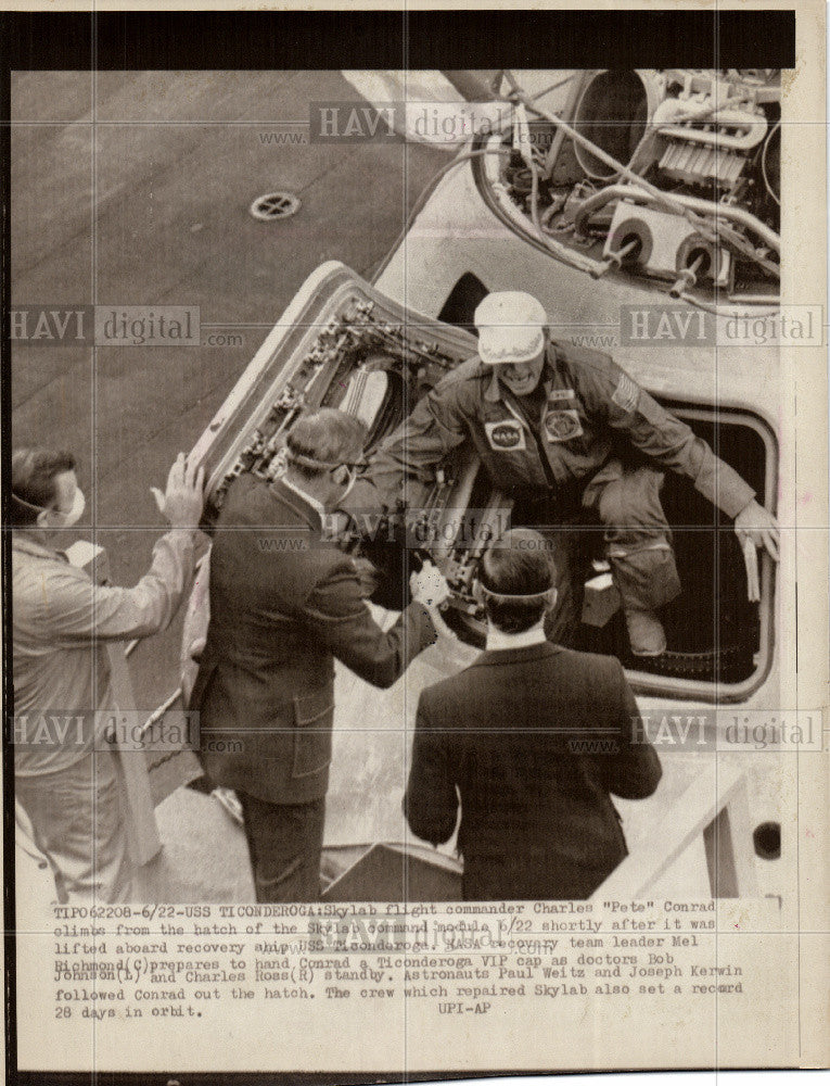 1973 Press Photo Com,mander Charles Conrad Skylab - Historic Images