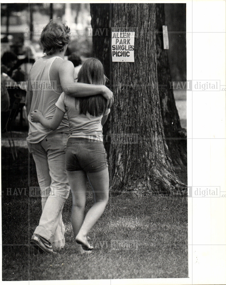 1976 Press Photo Allen Park, Singles, Picnic - Historic Images