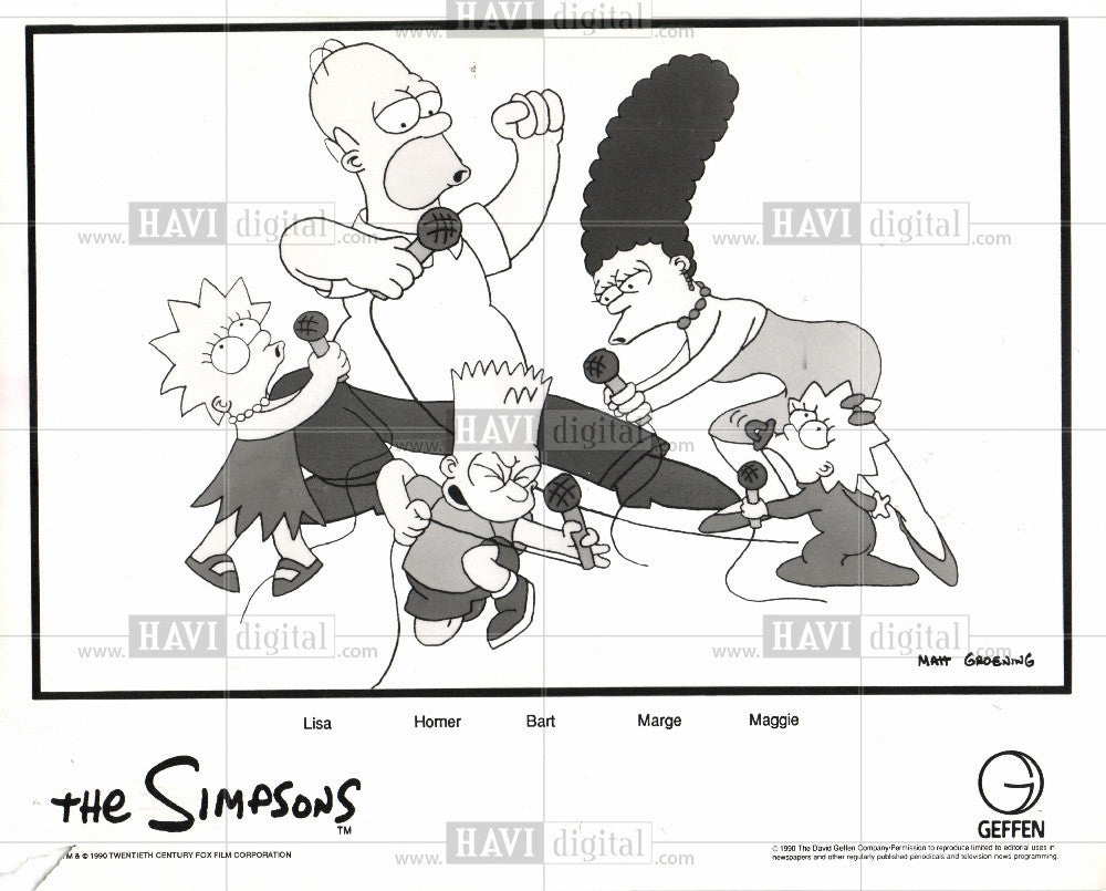 1991 Press Photo The Simpsons - Historic Images
