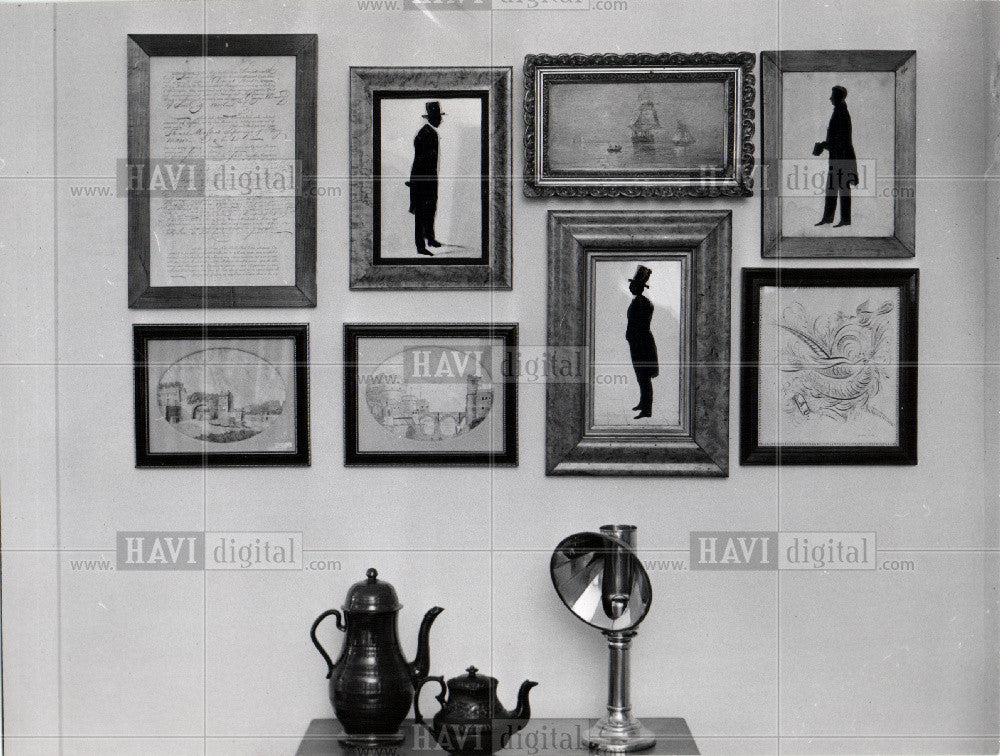1954 Press Photo Silhouettes Hobby Decoration Pictures - Historic Images
