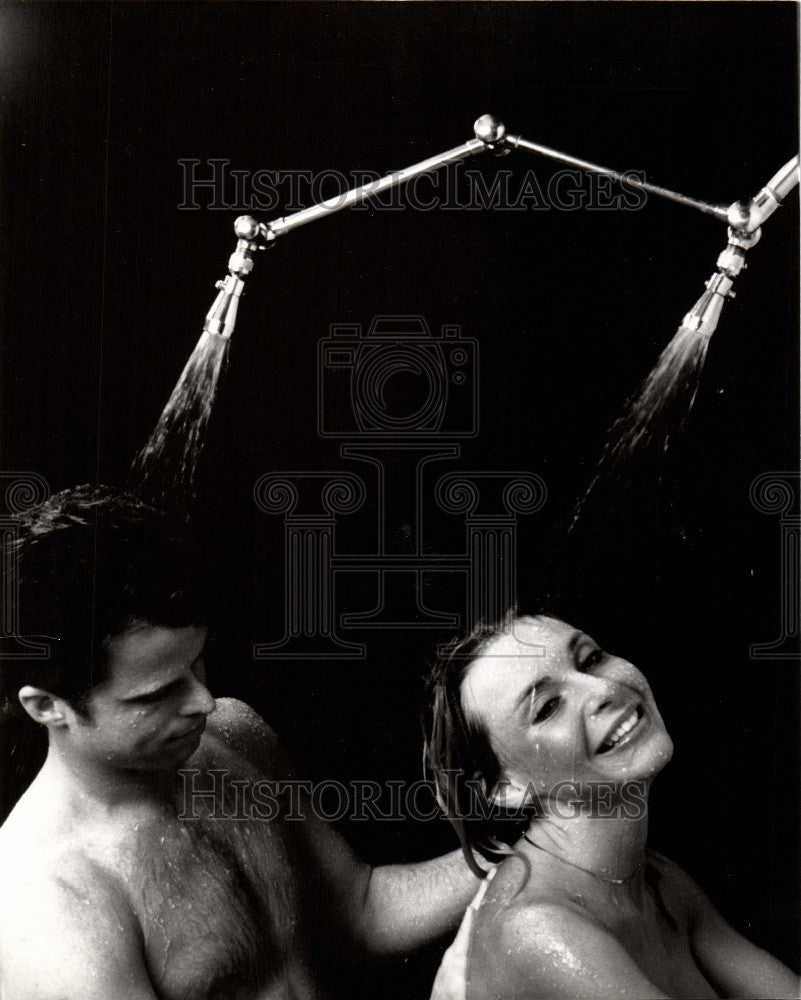 shower two naked 1992 Vintage Photo Print - Historic Images