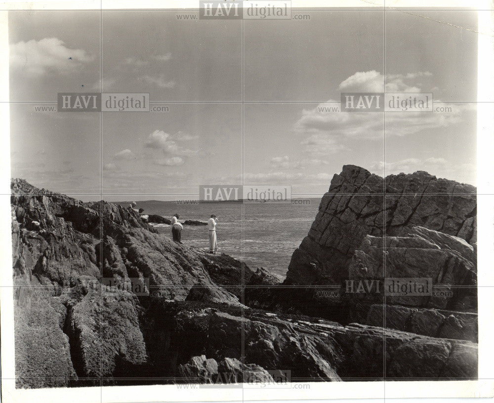 Press Photo Shore line Maine - Historic Images