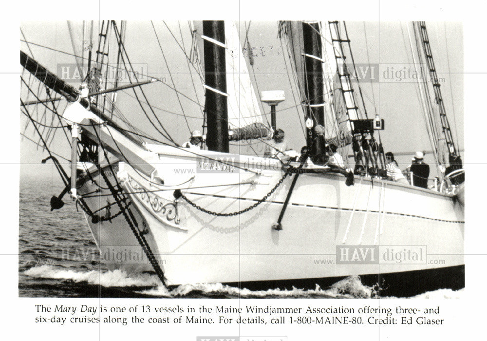 1993 Press Photo Mary Day schooner  sailing windjammer - Historic Images