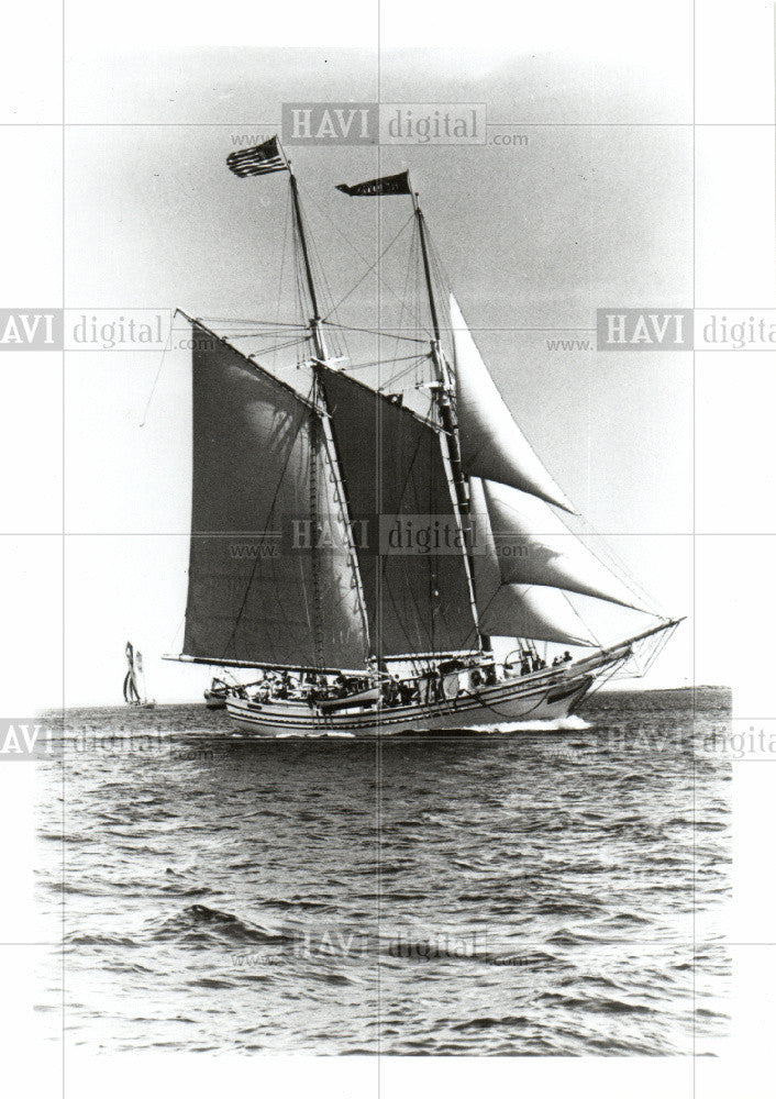 1987 Press Photo Schooner Rockland Maine boating - Historic Images