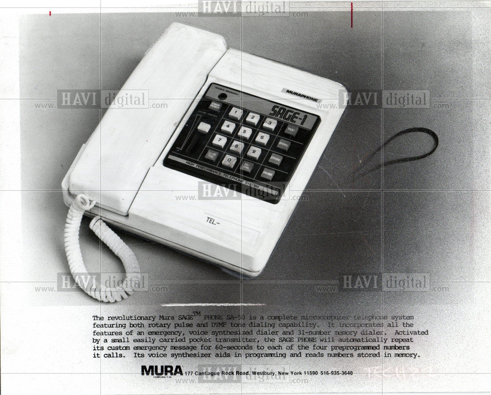 1987 Press Photo Mura Sage phone - Historic Images