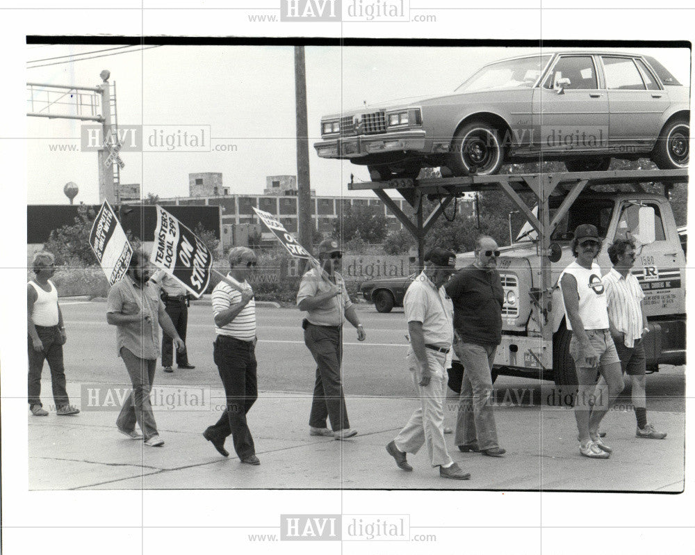 1985 Press Photo Teamsters Strike 1985 - Historic Images