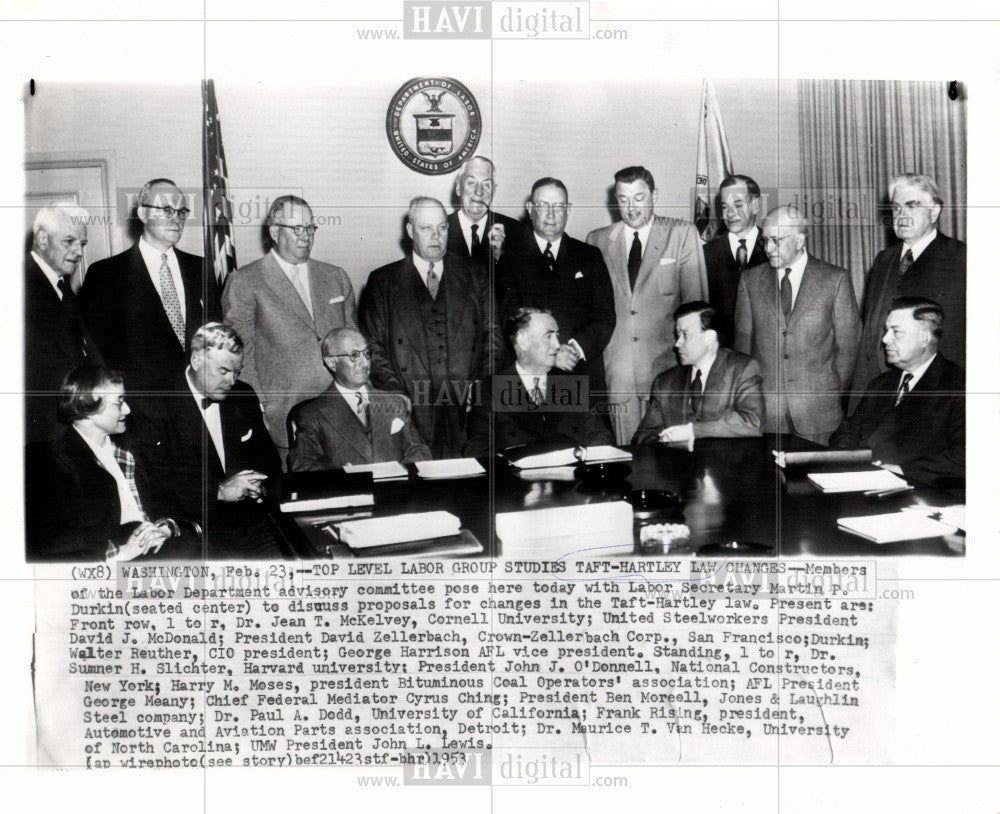 1953 Press Photo Martin P. Durkin Jean T. McKelvey - Historic Images