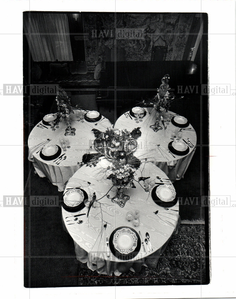 1982 Press Photo Cranbrook house, holiday table setting - Historic Images