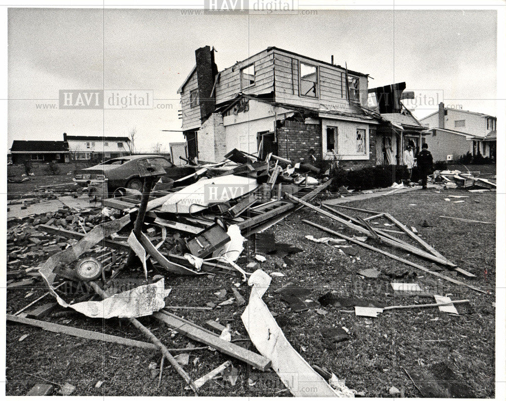 1976 Press Photo Little remains of home hit by Tornado - Historic Images