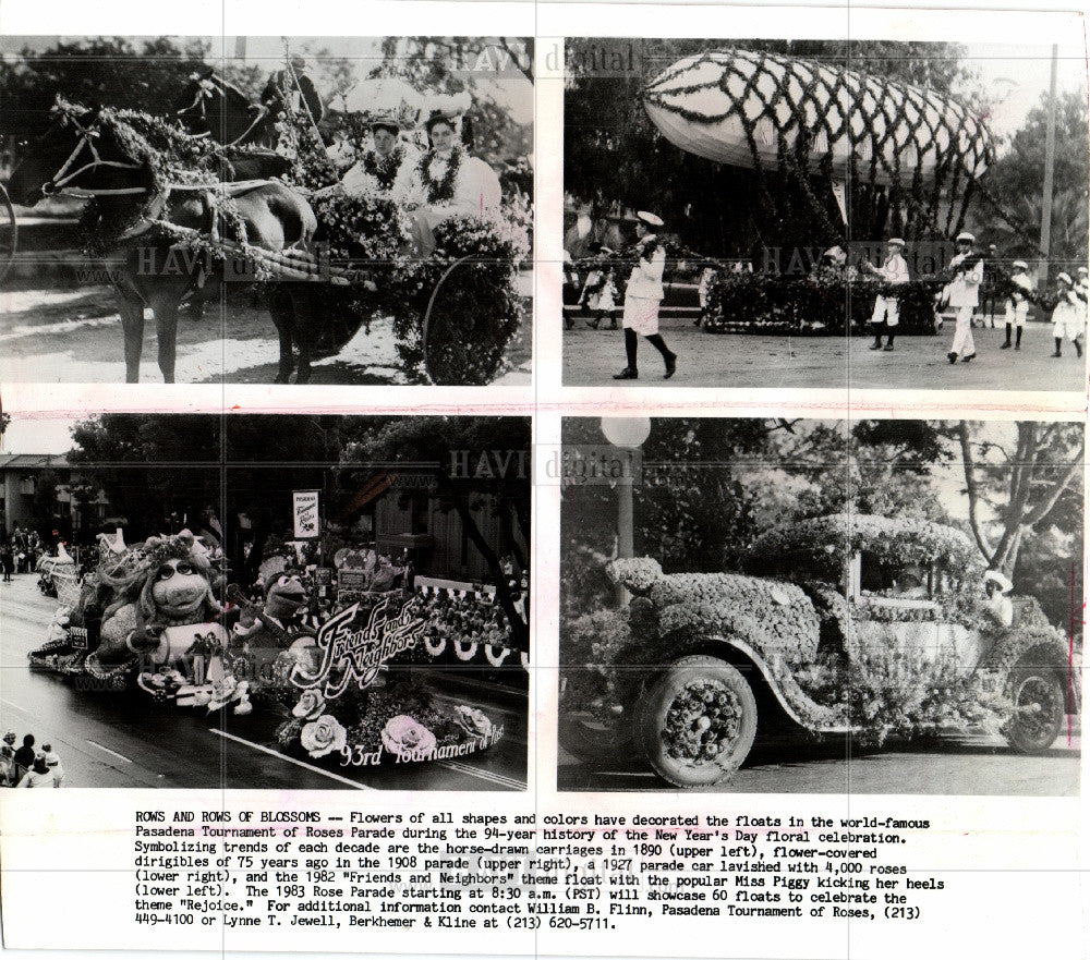 1983 Press Photo Pasadena Tournament of Roses Parade. - Historic Images