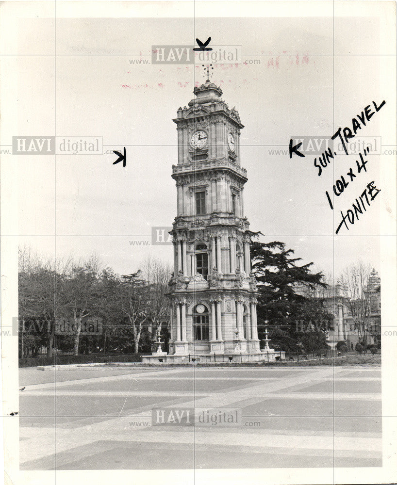 1953 Press Photo Clock Tower American Export Lines - Historic Images