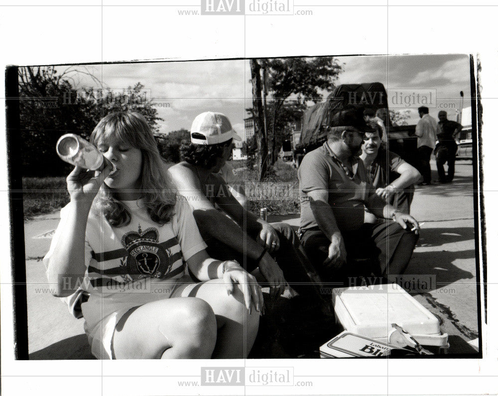 1991 Press Photo Canadian Trucker Strike Detroit - Historic Images