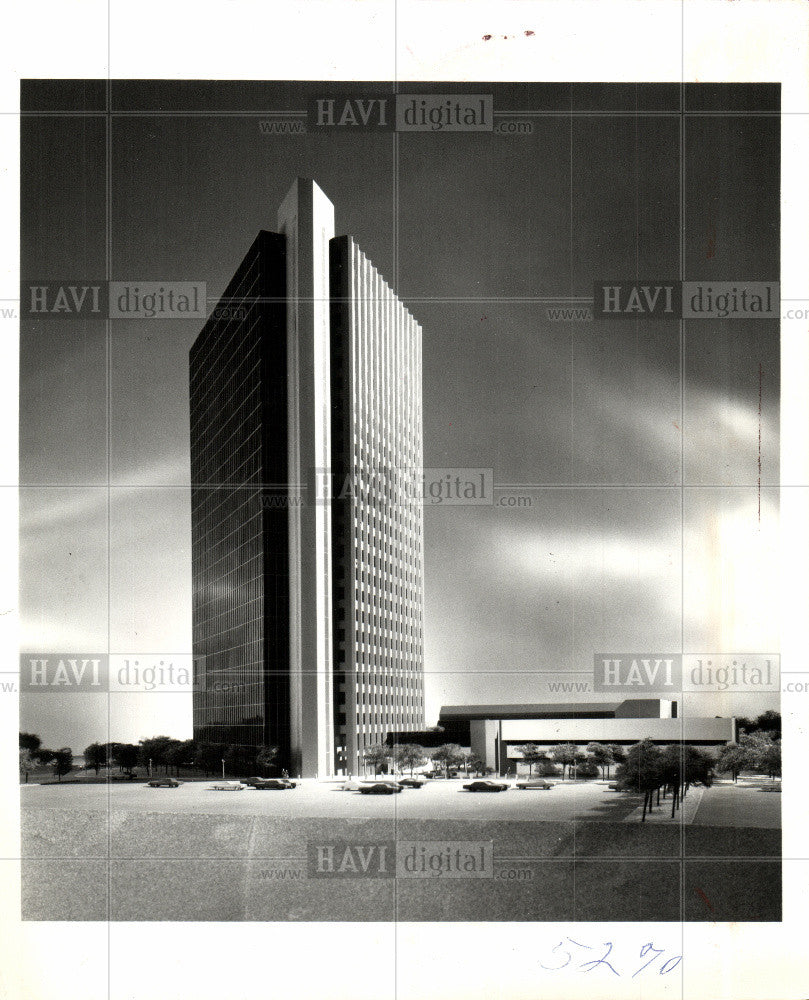 1974 Press Photo TROY TOP TOWER STRUCTURAL STEELS I-75 - Historic Images