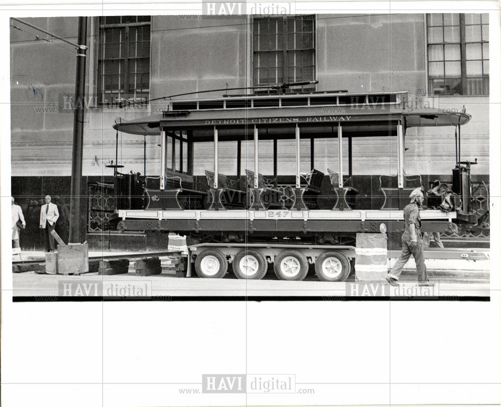 1976 Press Photo Detroit Citizens Railway trolley - Historic Images