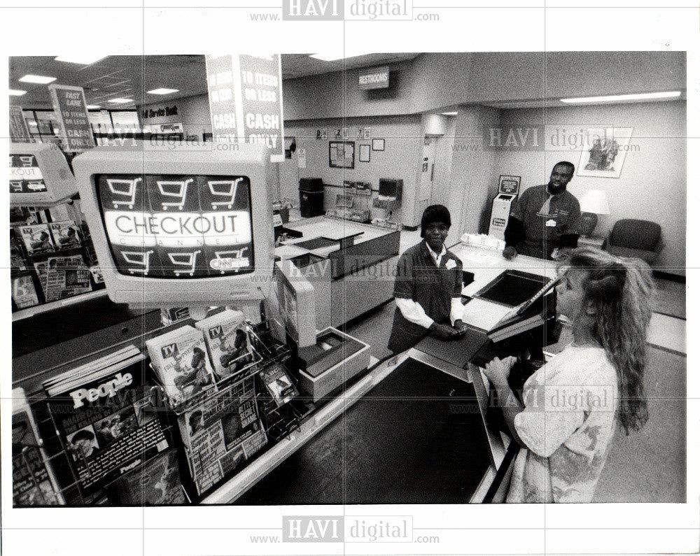 1990 Press Photo Supermarket Kroger Garden City - Historic Images