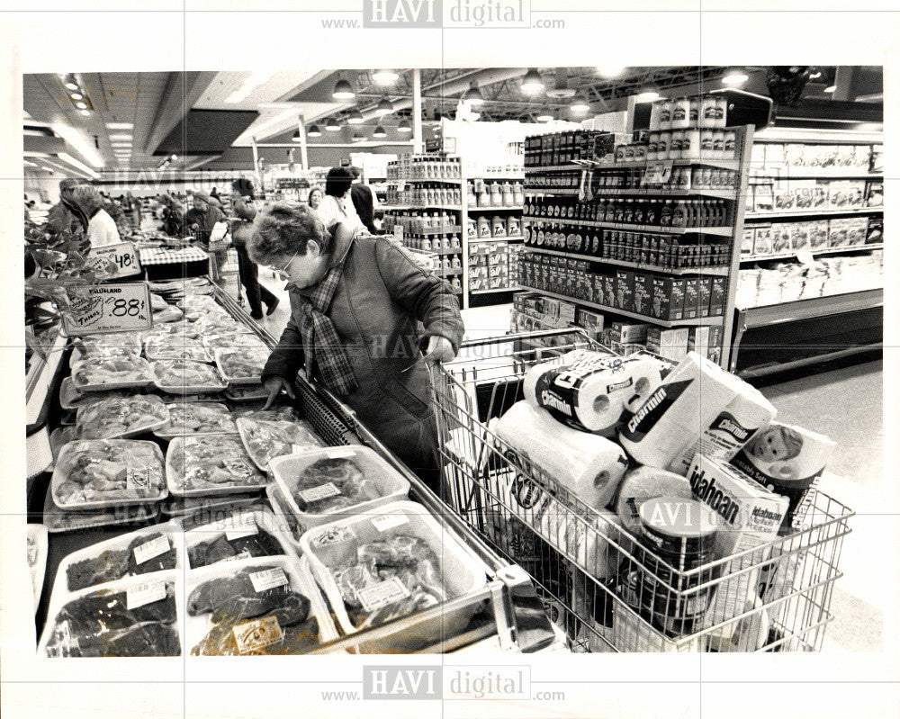 1986 Press Photo Supermarket Valuland - Historic Images