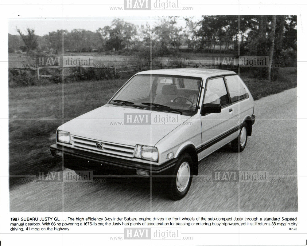 1987 Press Photo 1987 Subaru Justy GL - Historic Images