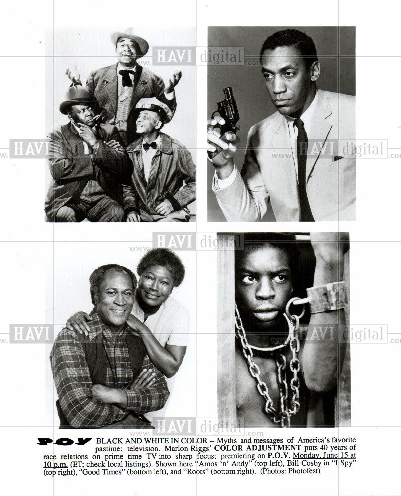 1992 Press Photo Amos &#39;n&#39; Andy Bill Cosby I Spy Roots - Historic Images