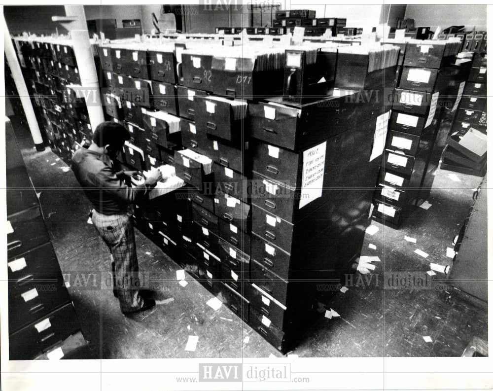 1979 Press Photo Traffic court Barnes basement records - Historic Images