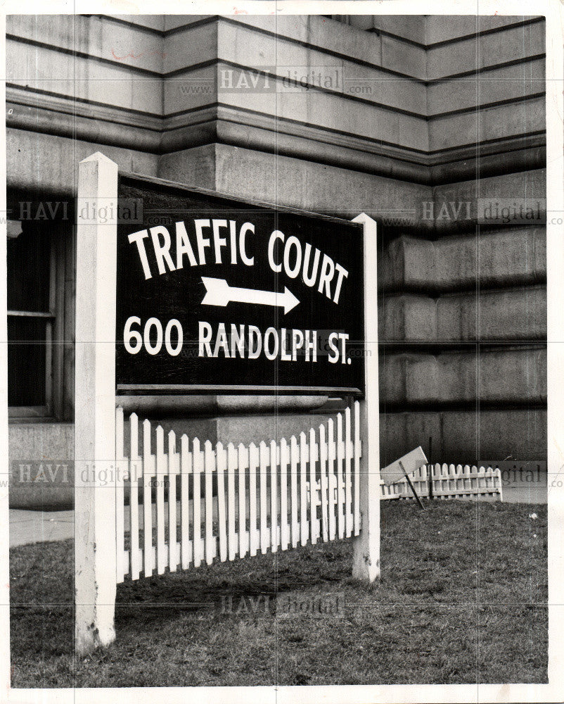 1956 Press Photo Traffic Court Building Sign Randolph - Historic Images