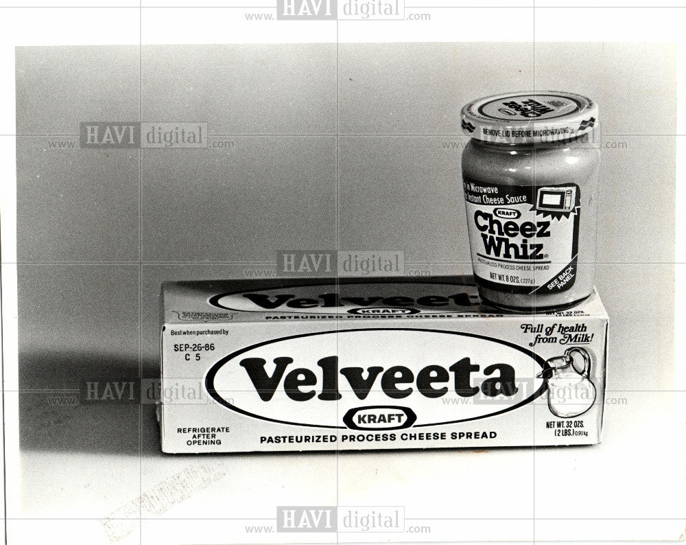 1986 Press Photo Velveeta Cheez Whiz Cheese Food - Historic Images