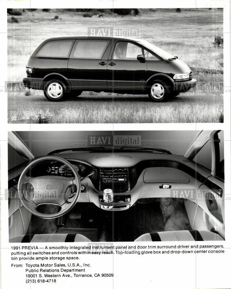 1990 Press Photo van, 1991, previa, mini-van, toyota - Historic Images