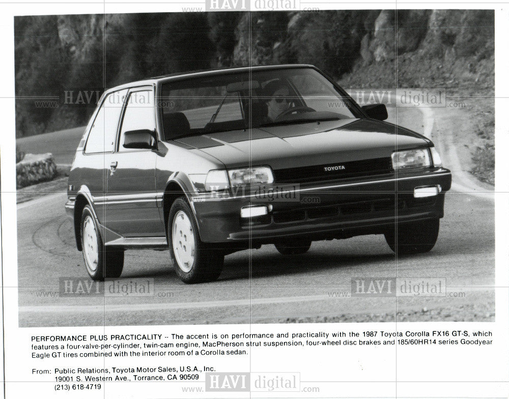 1986 Press Photo 1987 Toyota Corolla FX16 GT-S specs - Historic Images