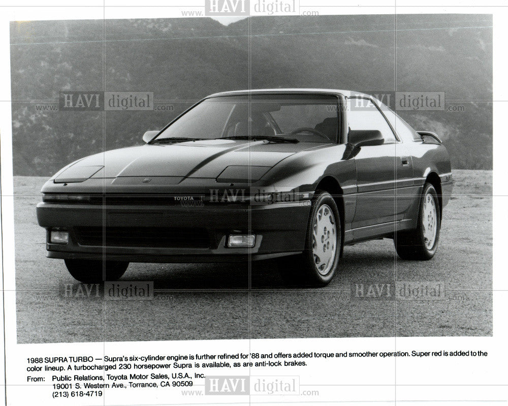 1987 Press Photo 1988 Supra Turbo, engine, Toyota - Historic Images