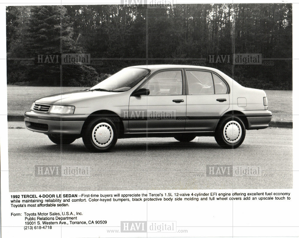 1992 Press Photo TOYOTA TERCEL - Historic Images