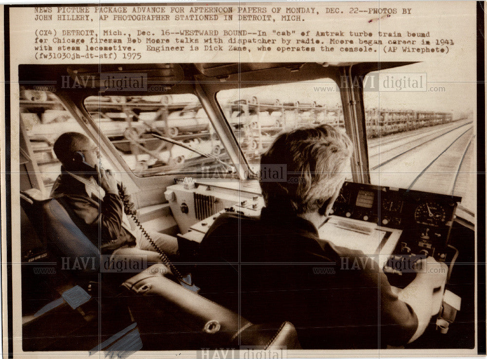 1973 Press Photo Bob Moore Dick Zane railroad - Historic Images