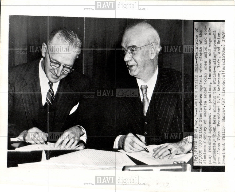 1949 Press Photo M.M. Anderson Philip Murray CIO - Historic Images