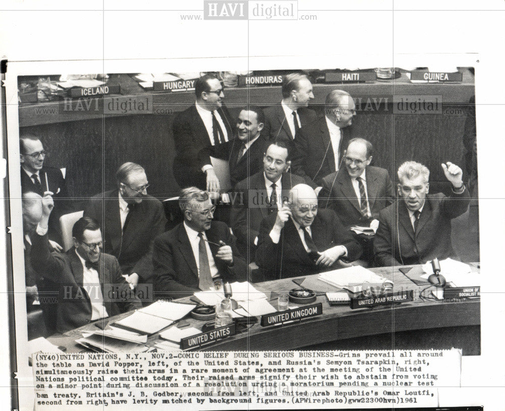 1961 Press Photo United Nations nuclear test ban - Historic Images