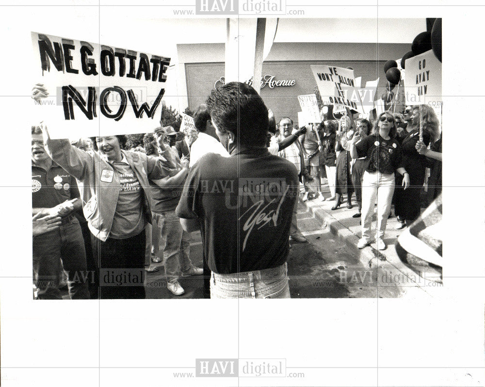 1991 Press Photo union, UAW,protest,dearborn - Historic Images