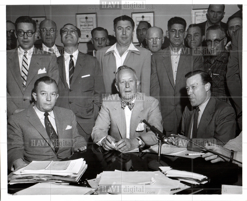 1955 Press Photo UAW Contract Negotiations - Historic Images