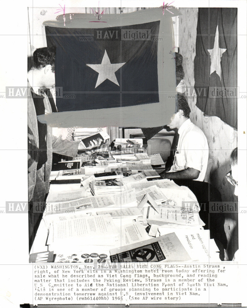 1965 Press Photo viet cong flags - Historic Images