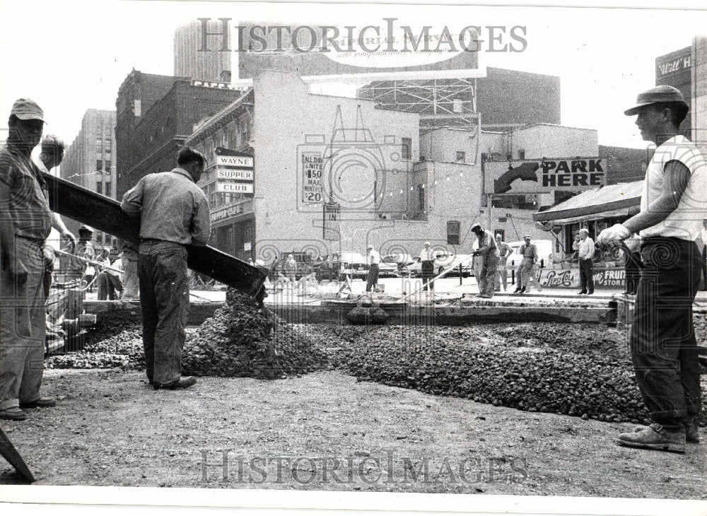 1958 Press Photo Wayne street michigan cement - Historic Images